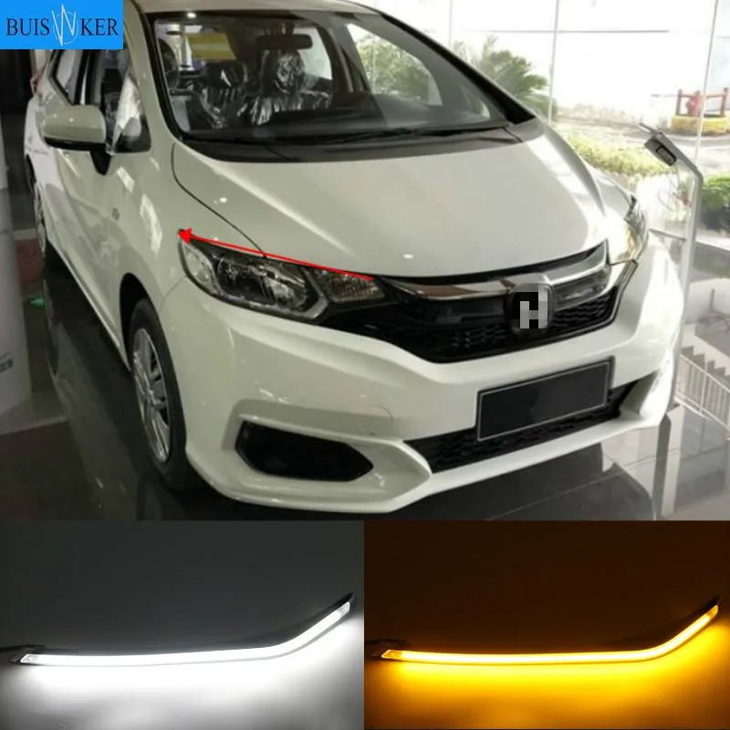 

For Honda Jazz fit 2015-2020 LED DRL fog lamp with turn signal function car styling LED Daytime Running Lights