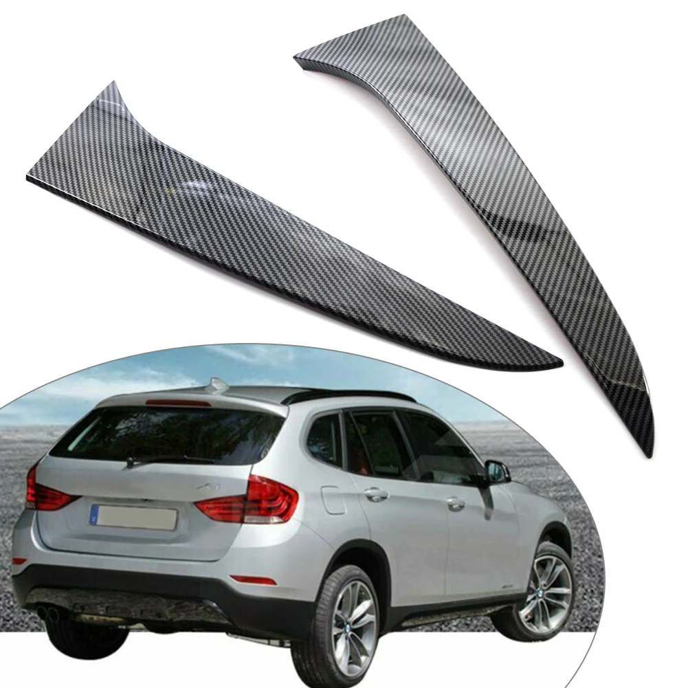 2Pcs Carbon Fiber Style Car Rear Window Side Spoiler Canard Splitter For BMW E84 X1 2009 2010 2011 2012 2013 2014 2015