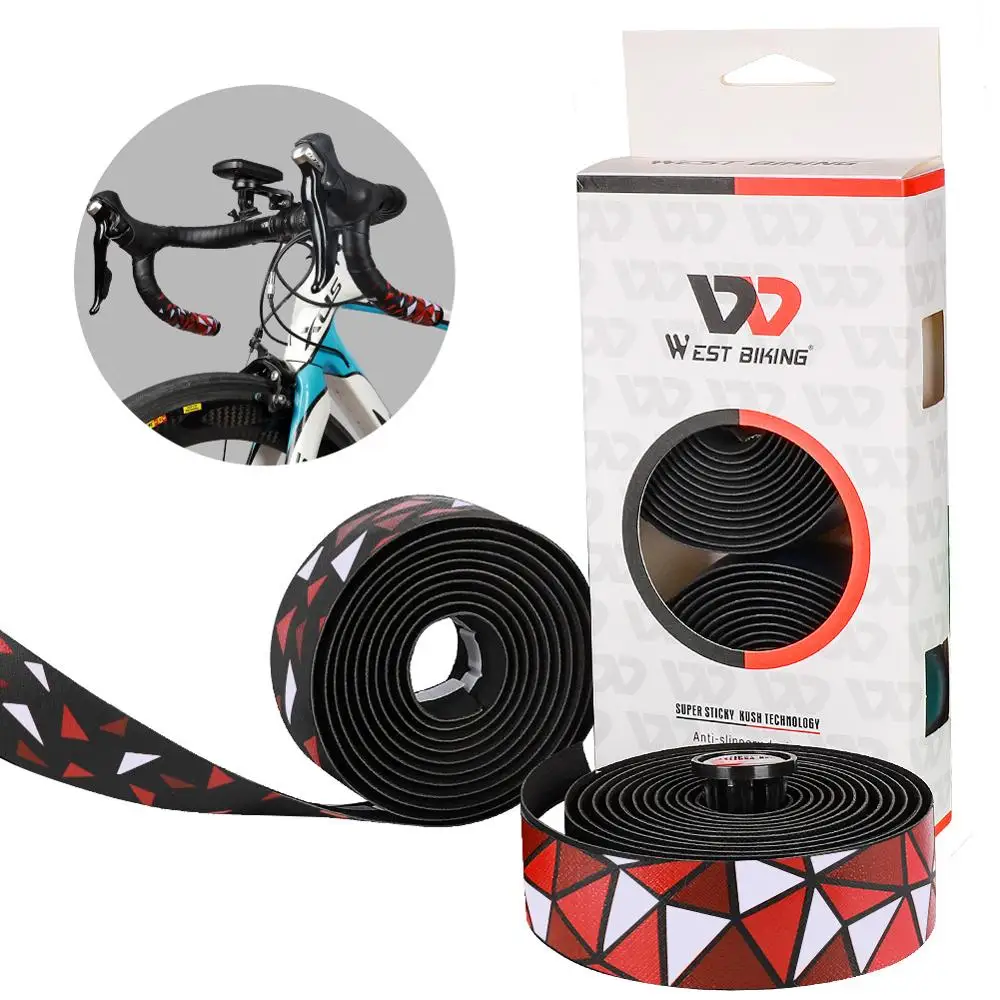 WEST BIKING Bicycle Handlebar Tape With 2 Bar Plugs Road Bike Accessories Soft EVA Breathable Non-slip Cycling Belt Straps