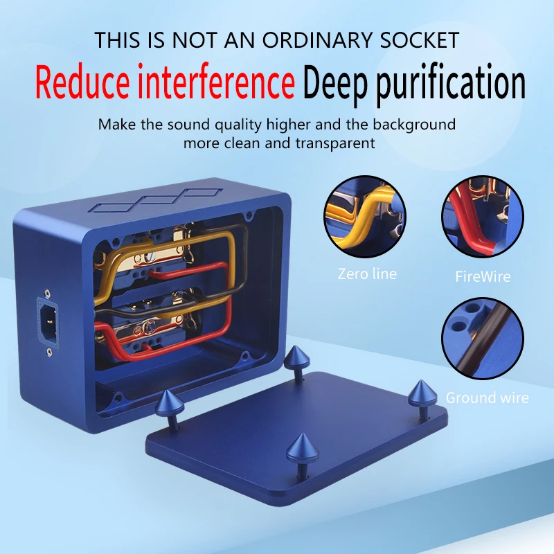 อัศวินสีเทา GK-80 ไข้เกรด HiFi Power Filter ทองแดงสีแดงอเมริกันเครื่องฟอกอากาศเสียง Gold Plated/โรเดียมชุบ Power outlet