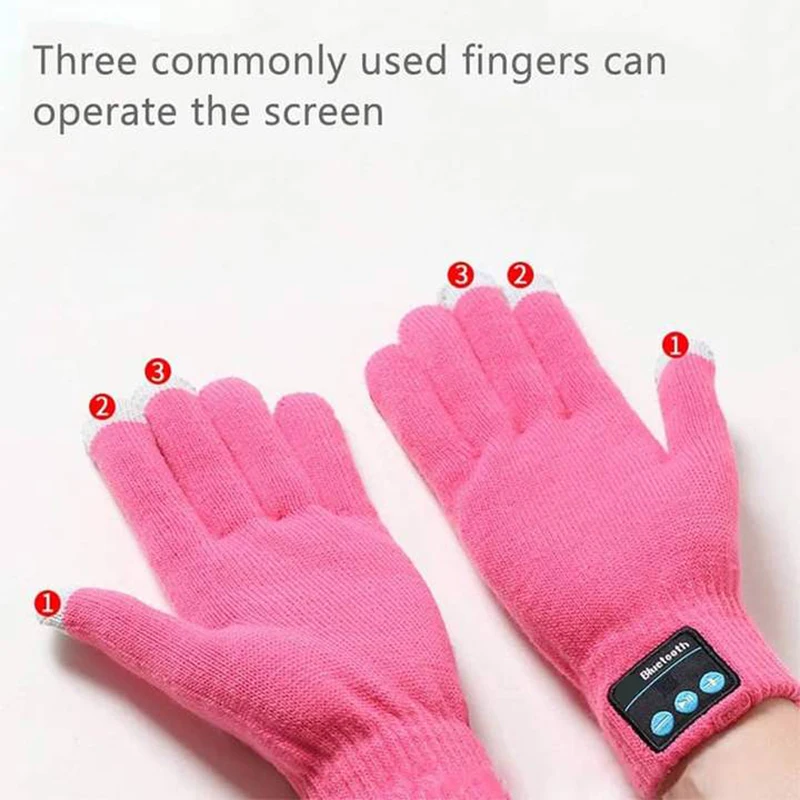 Guantes con pantalla táctil para hombre y mujer, manoplas cálidas e inalámbricas con Bluetooth y altavoz, a la moda, para deportes al aire libre, novedad de invierno, 2020