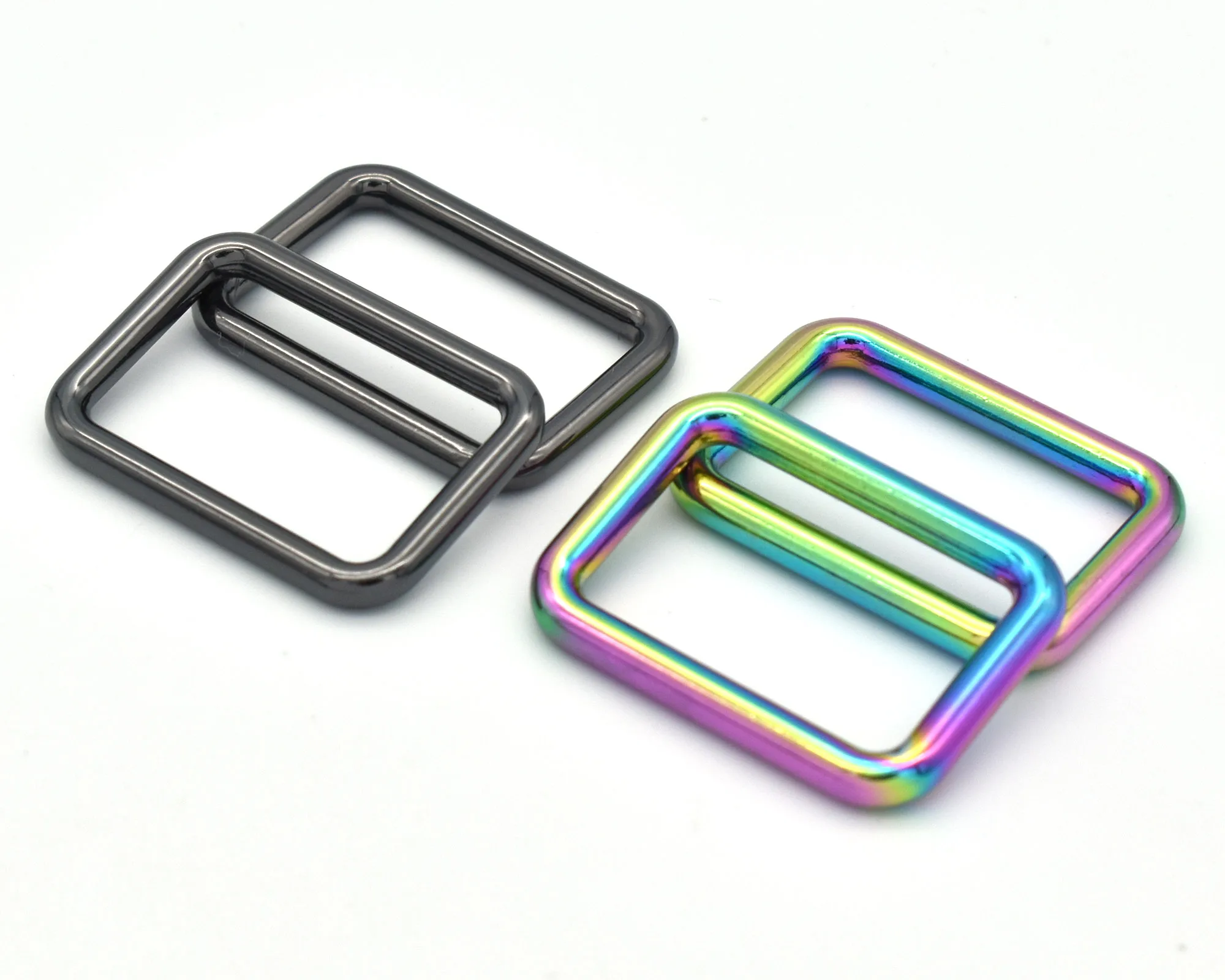 

25mm Rainbow Slide Adjuster Buckles Buckles Metal Belt Purse Backpack Luggage Buckle Handbag Webbing Hardware Clasps