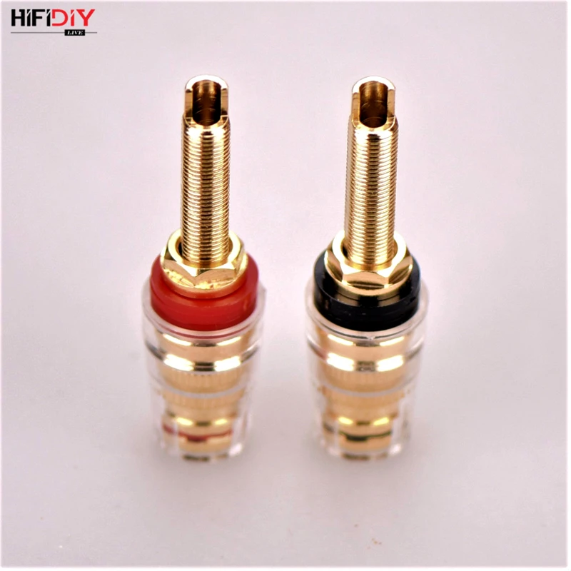 HIFIDIY LIVE 2 Stück Lautsprecher DIY Anschlussklemme Binding Post HIFI Verstärker Reines Kupfer Vergoldete Bananenbuchse Anschlussdose – Detail 4