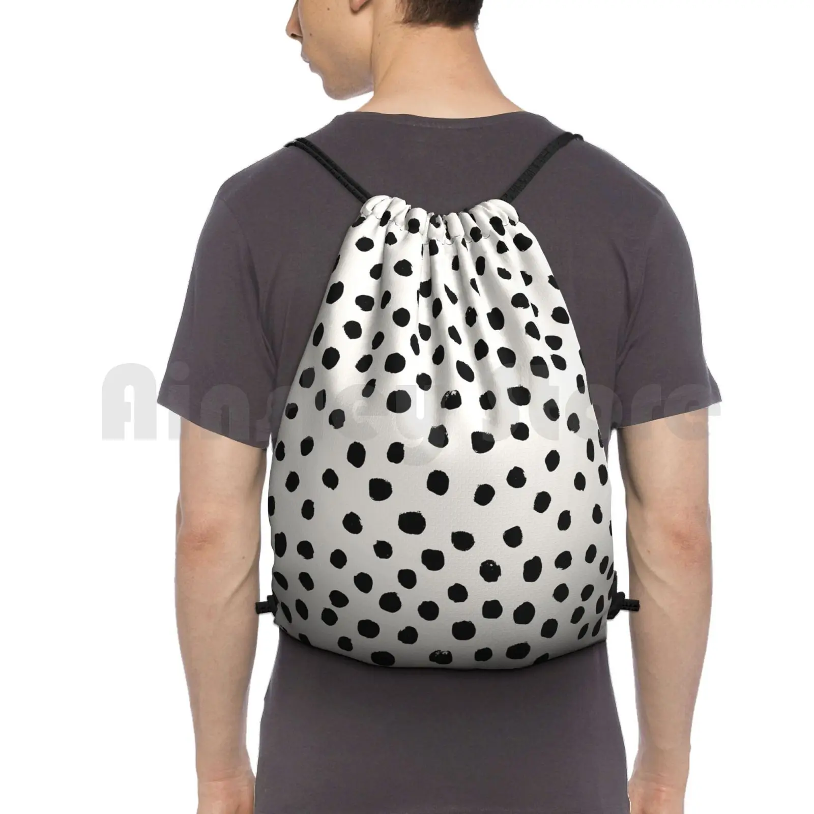 

Preppy Brushstroke Free Polka Dots Black And White Spots Dots Dalmation Animal Spots Design Minimal Outdoor Hiking Backpack