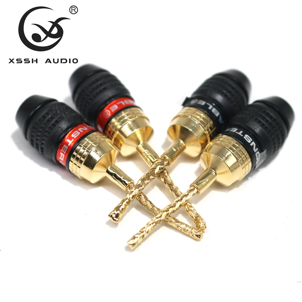 8 قطعة YIVO XSSH HIFI OEM لتقوم بها بنفسك الصوت CD مكبر للصوت ذكر محول المتكلم موصل مرحبا نهاية النحاس تصفيح الذهب الموز التوصيل جاك