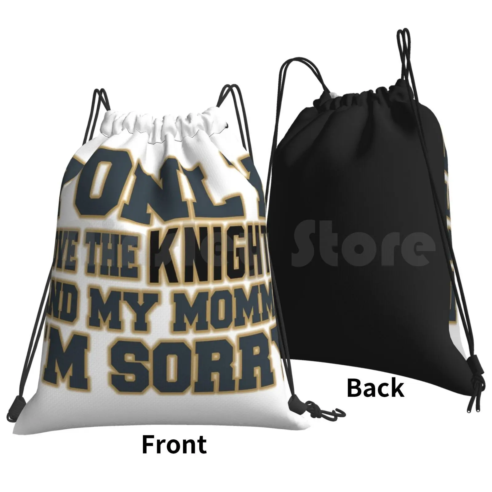 Only Love The Knights And My Momma! Backpack Drawstring Bags Gym Bag Waterproof Vegas Golden Knights Vegas Las Vegas