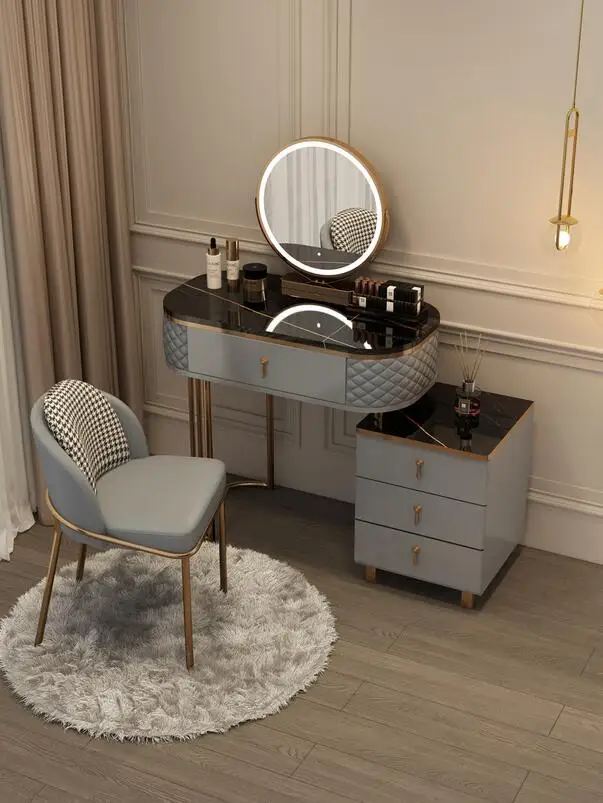 Nordic dressing table, storage cabinet, one bedroom, small family, net red style, modern simple and luxurious dressing table