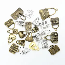 50g hot sale metal bag mixed charm pendant antique bronze bracelet necklace handmade jewelry making wholesale DIY accessories