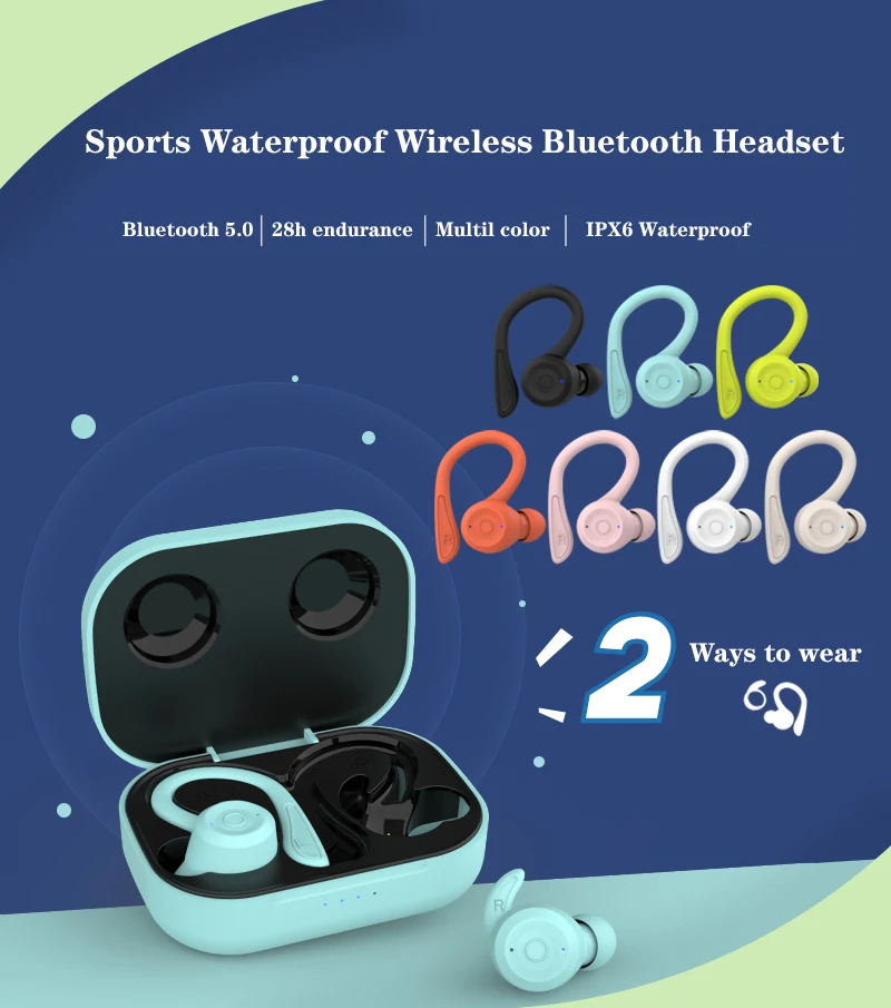 New Arrival TWS Earphones Bluetooth 5.0 IPX6 Waterproof Sport Headset HiFi Sound With Mic For iPhone Xiaomi Huawei