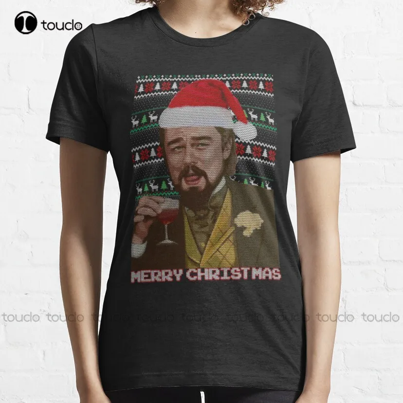 Leonardo Dicaprio Django Laughing - Ugly Christmas Sweater Funny Tee Tshirt Christmas T-Shirt T-Shirt Tshirt Dress Fashion Funny