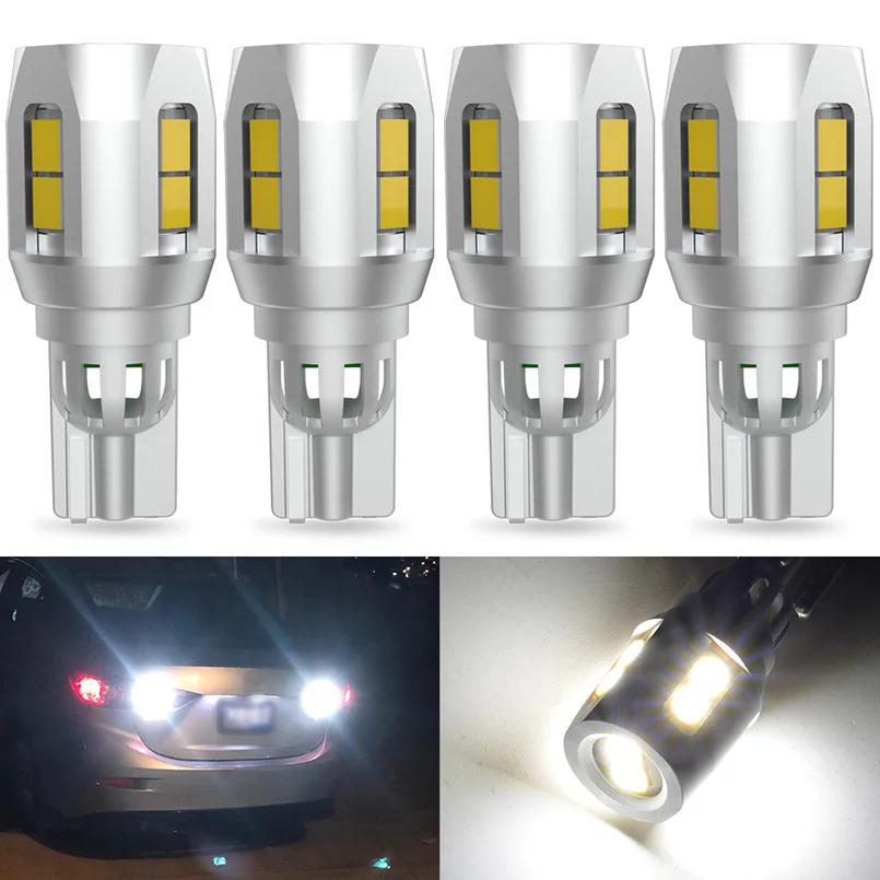 

4 шт. T15 W16W светодиод шина может свет лампы 10SMD 2835 чипы Ошибка бесплатно 920 921 супер яркие светодиодные резервные фары заднего хода автомобиля белый 12В