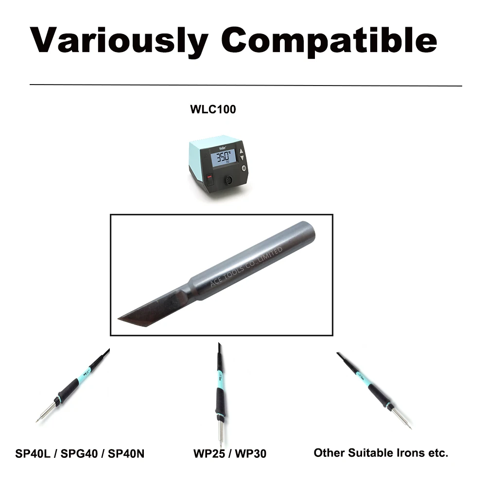 ST-K เปลี่ยน Soldering เคล็ดลับมีด5มม.Fit WELLER SP40L SP40N SPG40 WP25 WP30 WP35 WLC100จับเหล็ก