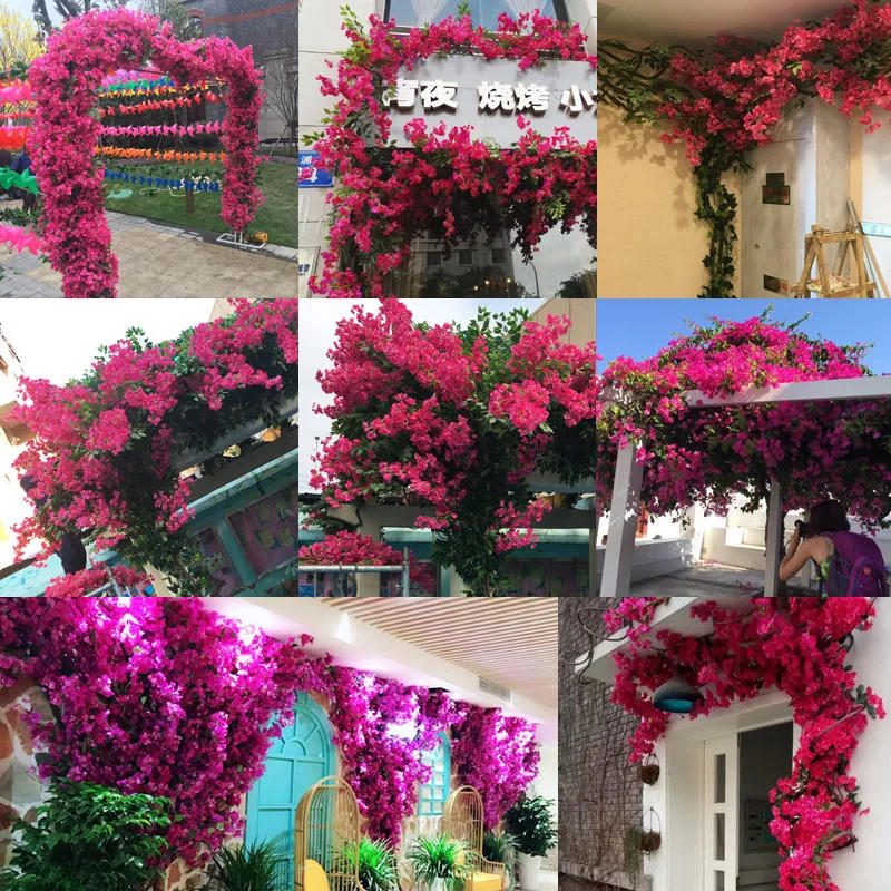 120cm High Quality Artificial Bougainvillea Flower Silk Fake Flower Wedding Decoration DIY Party Decoration Flower Wall Wreath