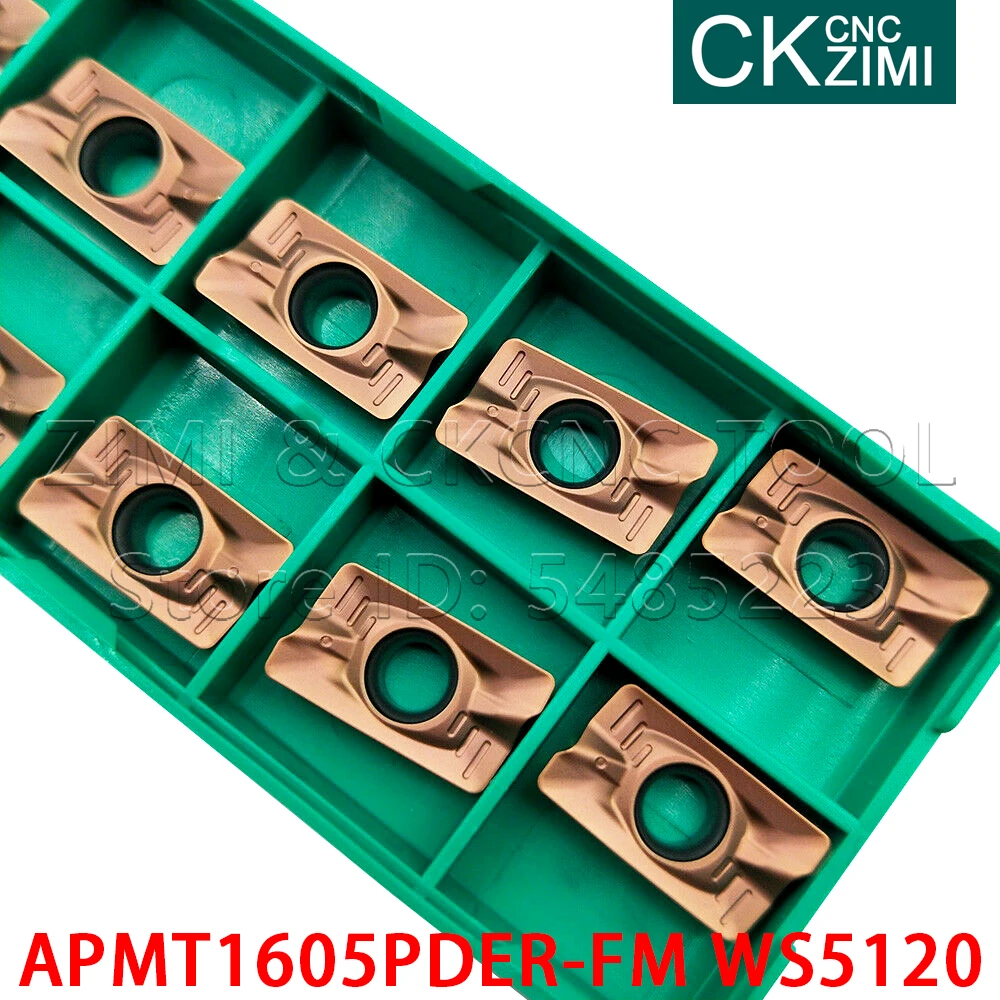 APMT1605PDER-FM WS5120 Inserto In Metallo Duro APMT 1605 PDER FM Temprato Tornio CNC Lama di Fresatura Inserto Utensile Da Taglio per acciaio Temprato fresa cnc legno