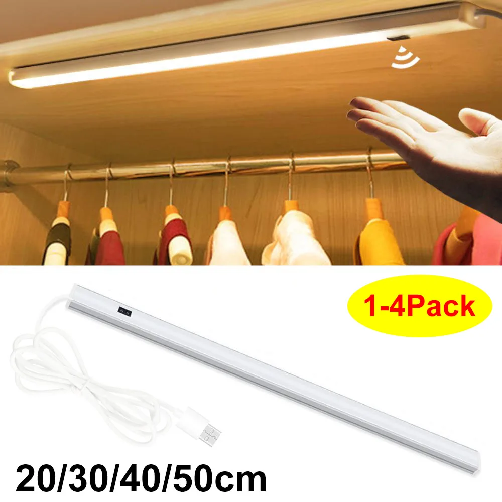 Hand Wave Control Kitchen Lights LED Bar Light Closet Wardrobe Bar LED Lamp 20-50CM Motion Sensor Hand Scan Sweep Kitchen Lights