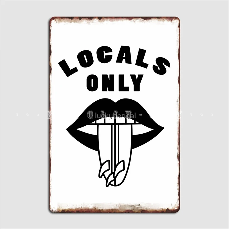 Funny Locals Only Surf Design Metal Sign Wall Pub Bar Cave Create Wall Decor Tin Sign Posters