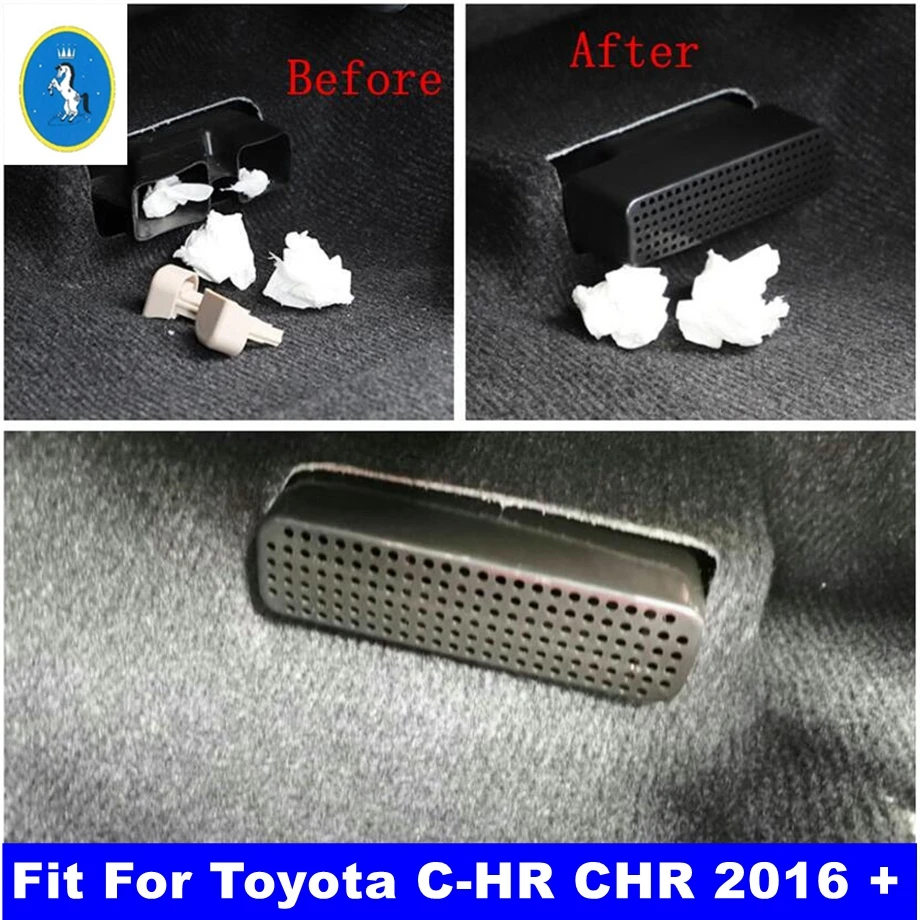 

Seat Under Floor Air Conditioner AC Duct Vent Outlet Cover Trim Fit For Toyota C-HR CHR 2016 - 2022 Black Interior Refit Kit