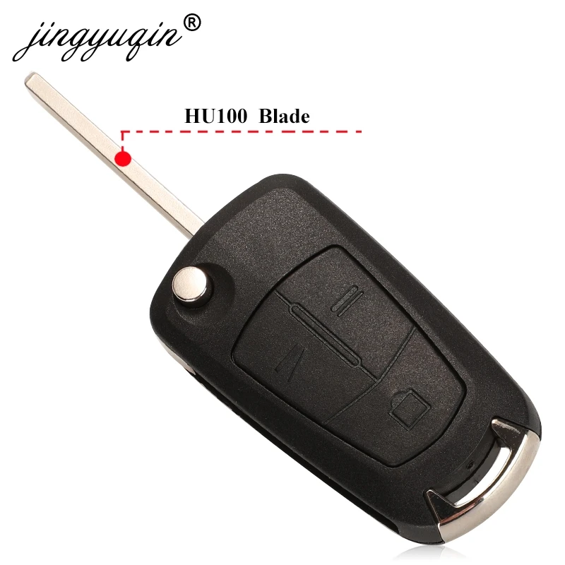 jingyuqin Flip 3 Buttons Remote Key Fob ASK 315MHz PCF7946 for Vauxhall/Opel Vectra C, Signum 2003-2007 Uncut HU43/HU100