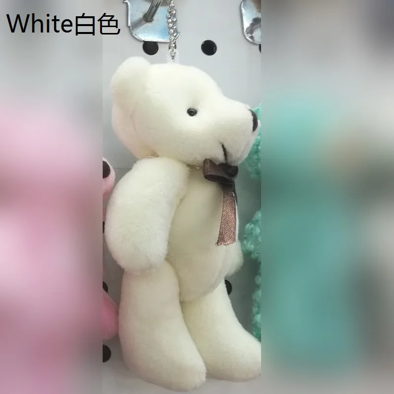 Poupée ours mignon 13CM, pendentif de téléphone portable, matériel de Bouquet de dessin animé, robe de mariage, jouet en peluche, animaux en peluche