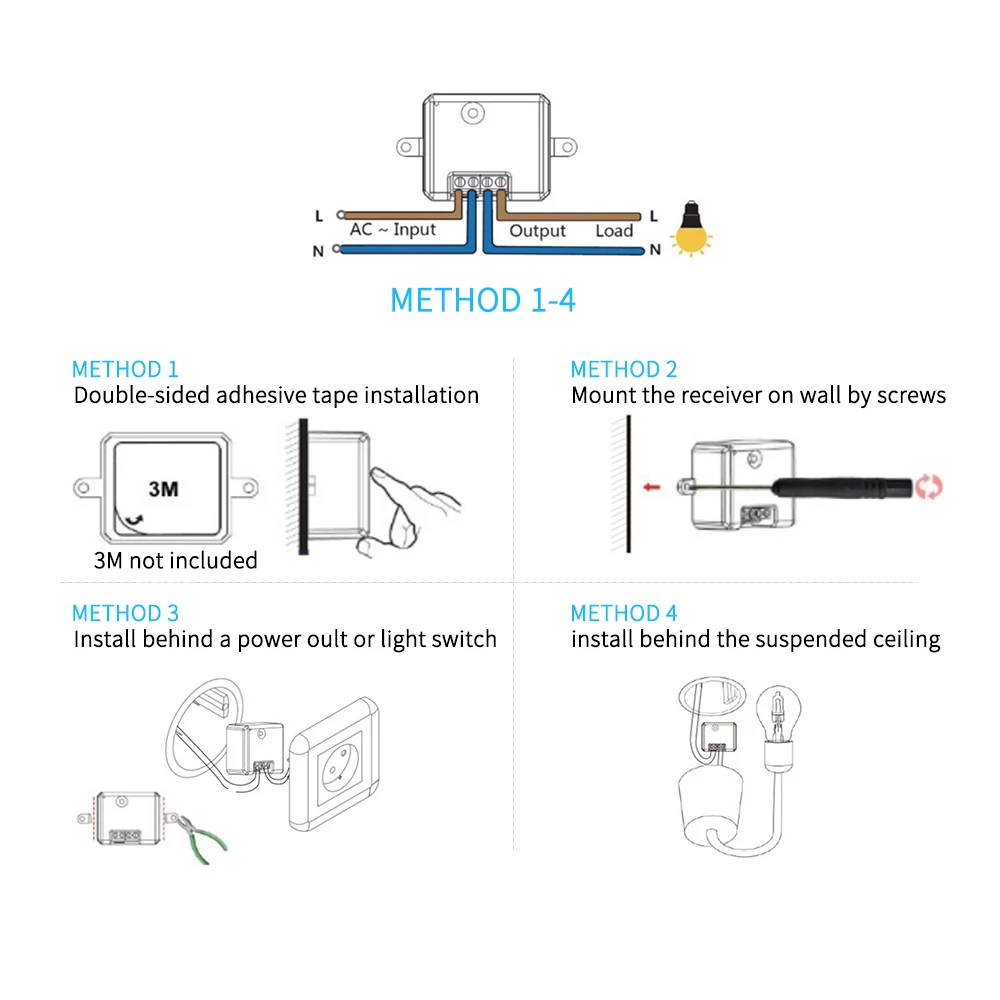 Interruptor inalámbrico autoalimentado para el hogar, interruptor de botón de control remoto de 220V, panel de 1 vía y 2 vías sin batería,