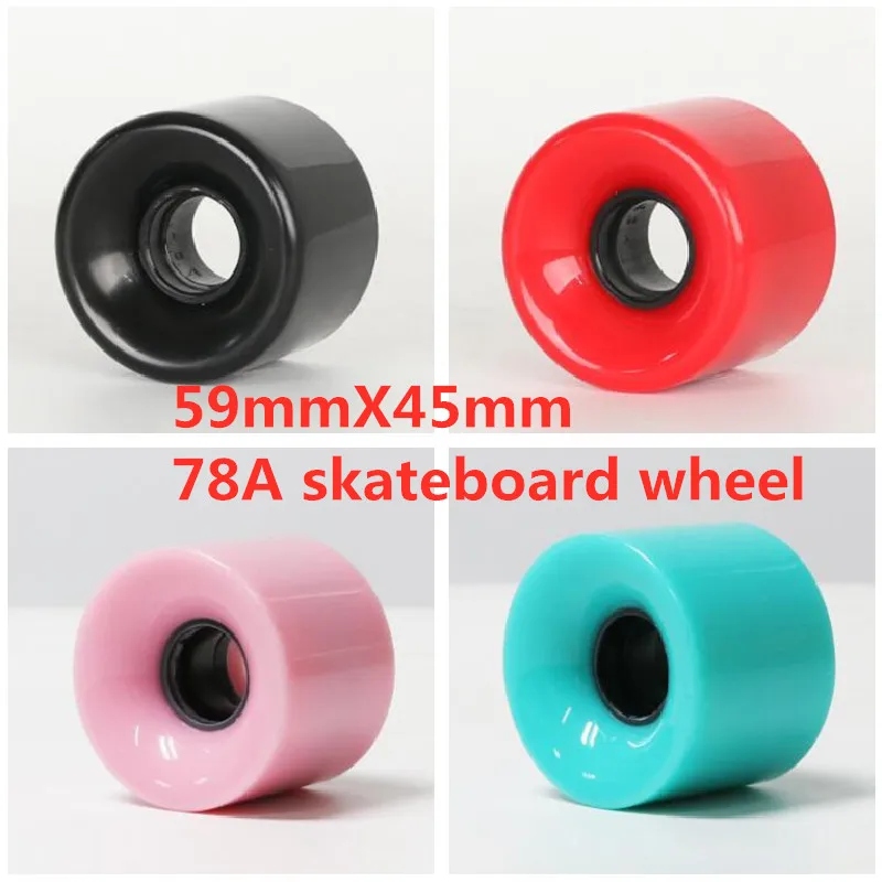 59mmX45mm 78A Little Fish Skate Board Tyre PU Skateboard Wheel 59mm Road Street Asphalt Ground 59 45mm ABEC7 Bearing 4pcs Rodas