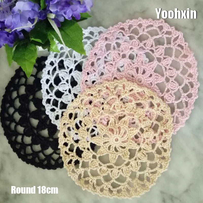 

Handmade lace Round cotton placemat cup coaster mug tablecloth wedding table place mat cloth Crochet tea coffee doily dish pad