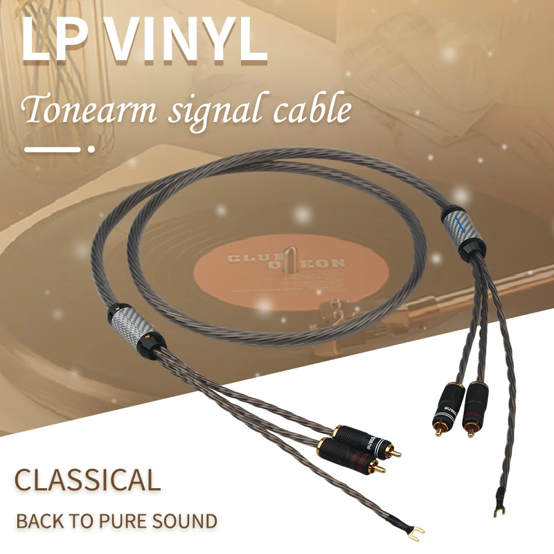 Odin HiFi Audio RCA Silver สาย LP ไวนิลบันทึก Tonearm Phonograph สาย