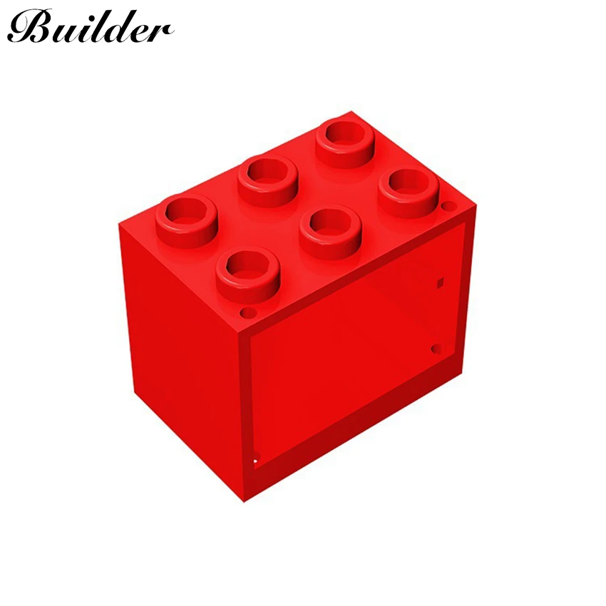 Pouco construtor 92410 blocos de construção 4 pçs recipiente e armário 2x3x2 diy monta partículas educacionais peças moc brinquedos