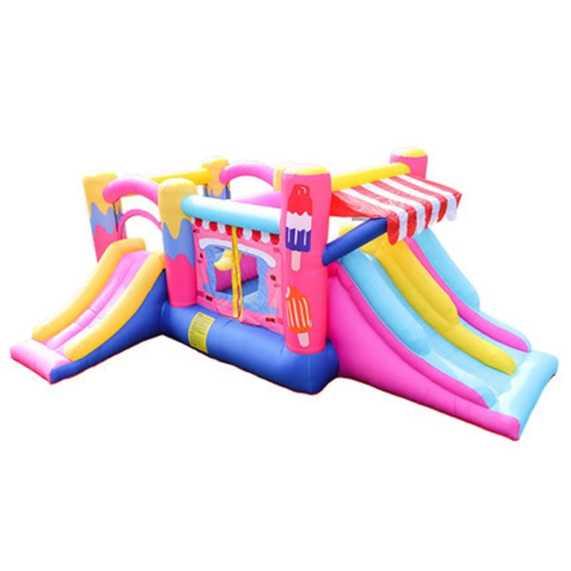 3-6 Kids Play Oudoor Indoor Inflatable Popside Ice Cream Bounce House Birthday Castles Slide with Air Blower