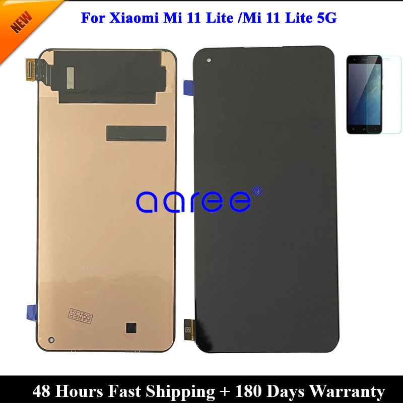 AMOLED LCD Display Original For Xiaomi Mi 11 Lite LCD For Xiaomi Mi 11 Lite 5G LCD Display LCD Screen Touch Digitizer Assembly