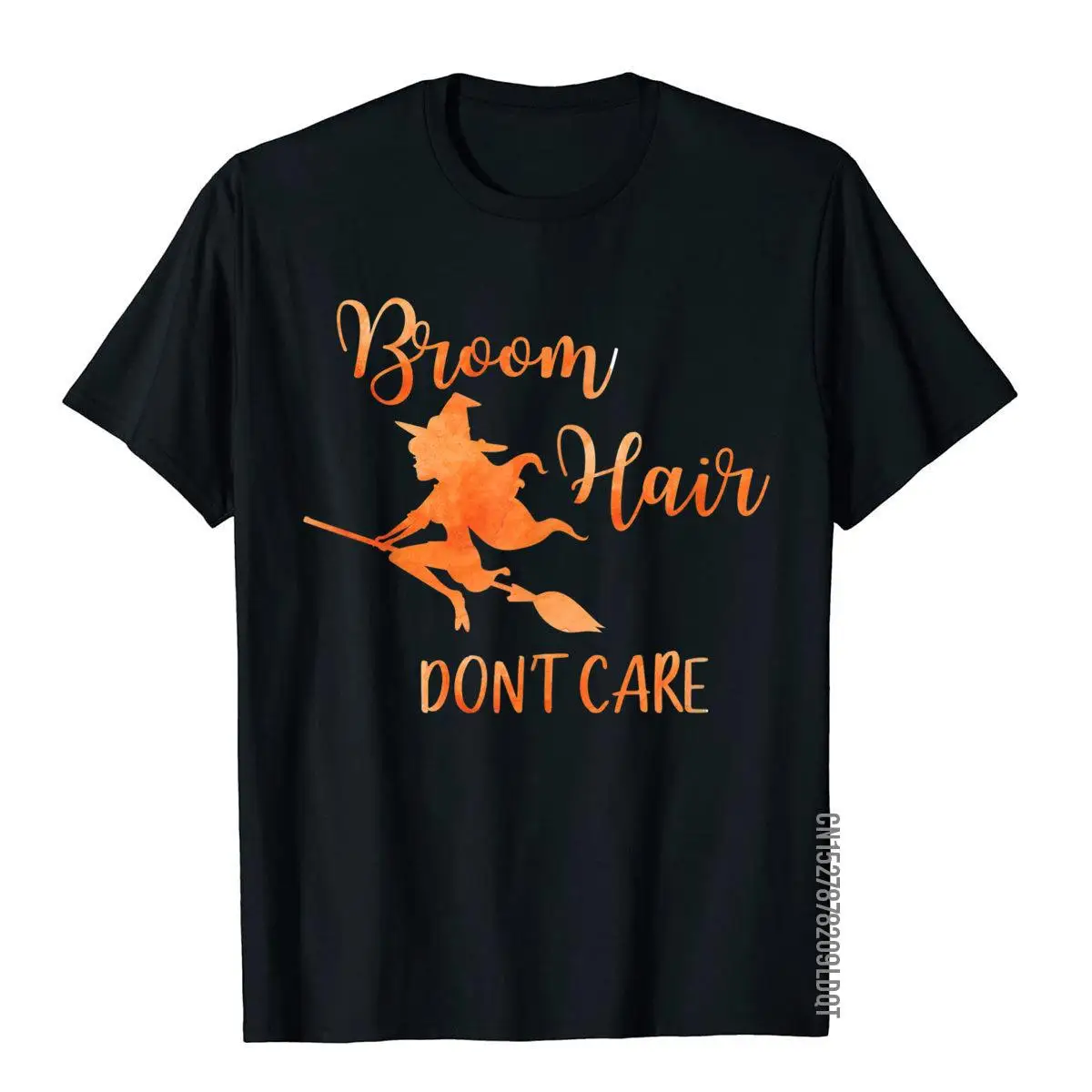 Halloween T Shirt For Girls Broom Hair Don't Care Retro Classic T Shirt Cotton Men Tops Shirt