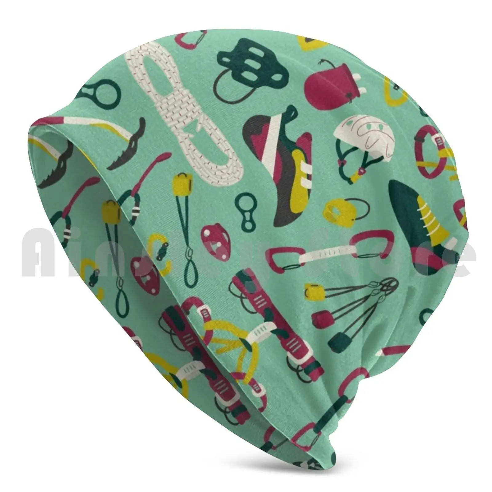 Rock Climb Beanie Hedging Cap DIY Print Cushion Climb Climber Climb Rockclimb Climbing Climbing Climbing Pattern Climbing