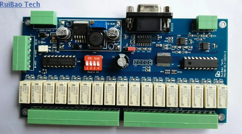 

32-канальная релейная плата | Мультиплексная релейная плата RS232 RS485 релейная плата