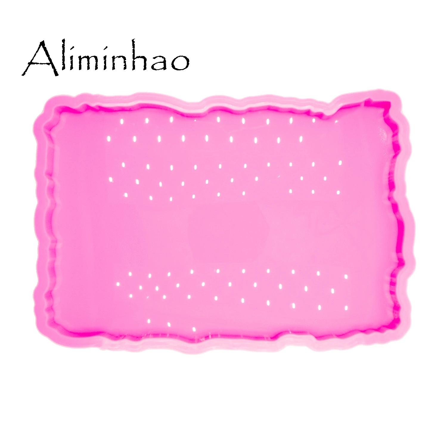 DY0469 Shiny High Quality 8*12.2inch Square Shape Silicone Molds Epoxy Resin DIY Geode Coasters Mould for Trays