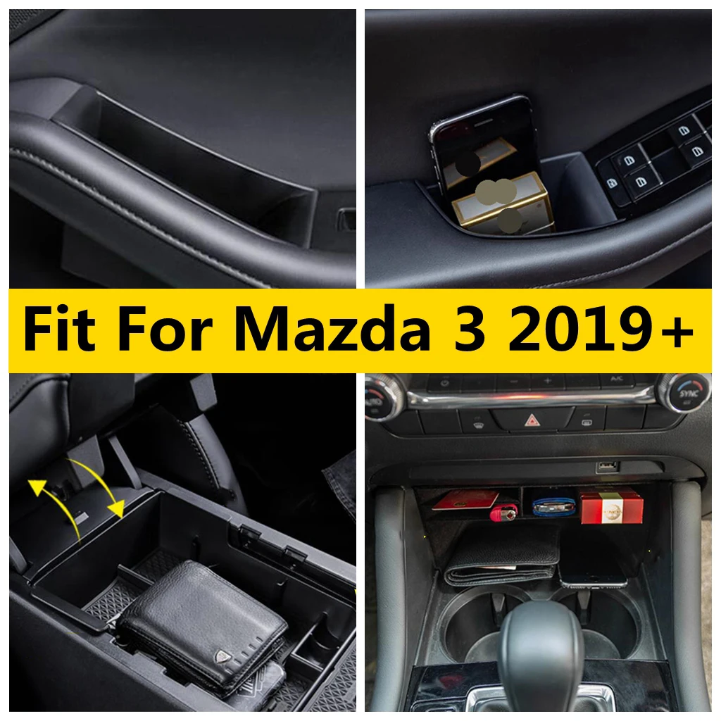 

Front Door Box / Central Control Storage Box Container Tray Holder Case For Mazda 3 2019 - 2022 Car Plastic Accessories Interior