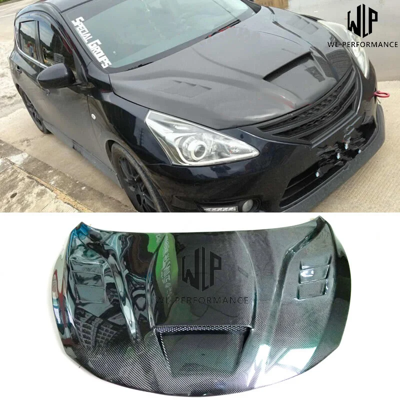 

High Quality Carbon Fiber Hood Engine Bonnet Car Styling for Nissan New Tiida Car Body Kit 2011-2015