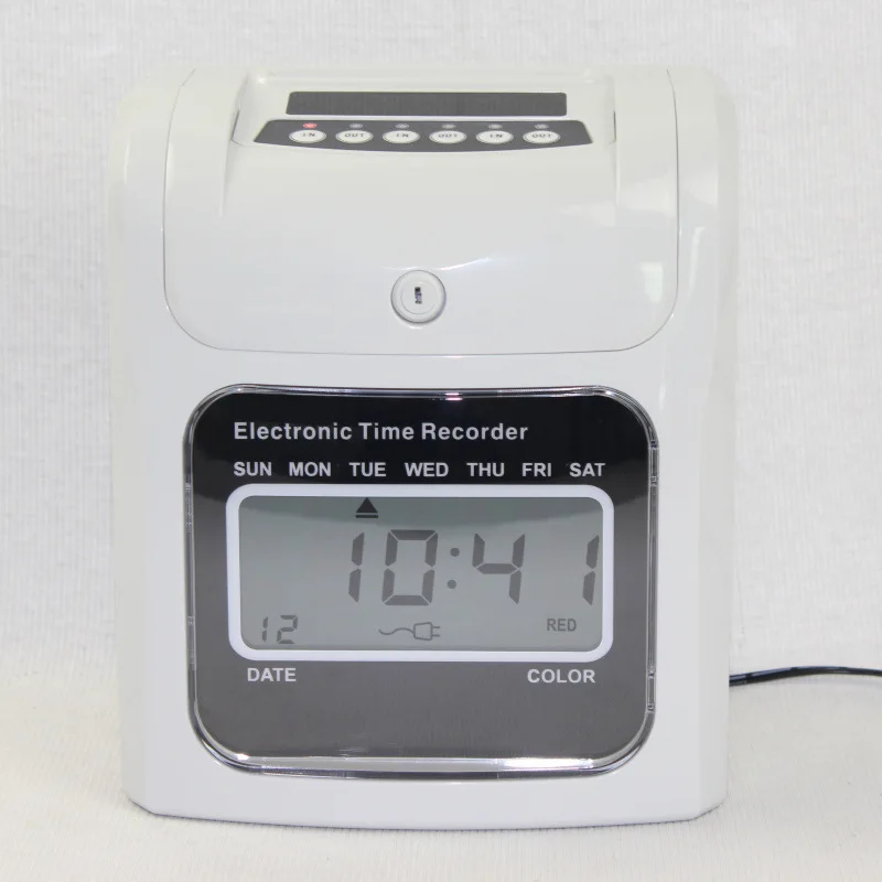 

Electronic time clock LCD / clock face paper card punching machine Paper card attendance machine