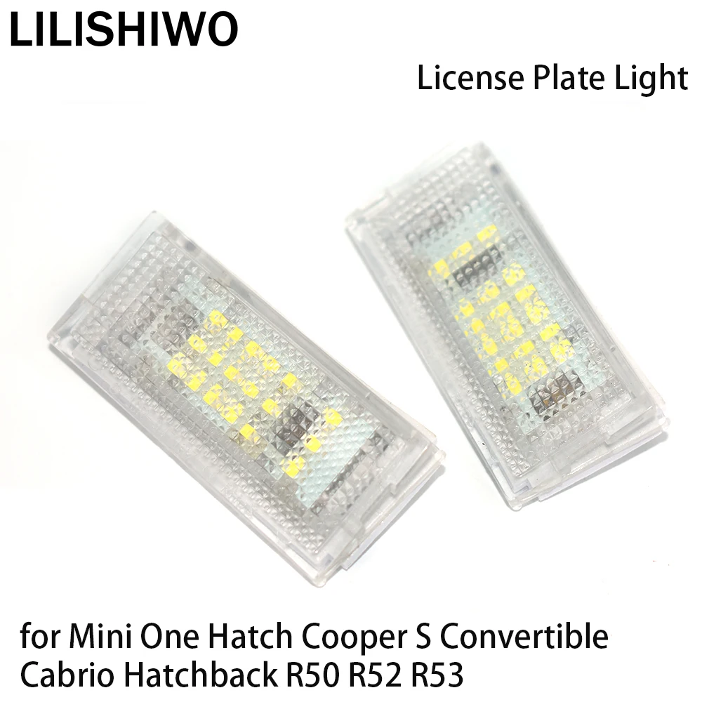 

LILISHIWO Car Number License Plate Light Lamp LED Lights for Mini One Hatch Cooper S Convertible Cabrio Hatchback R50 R52 R53