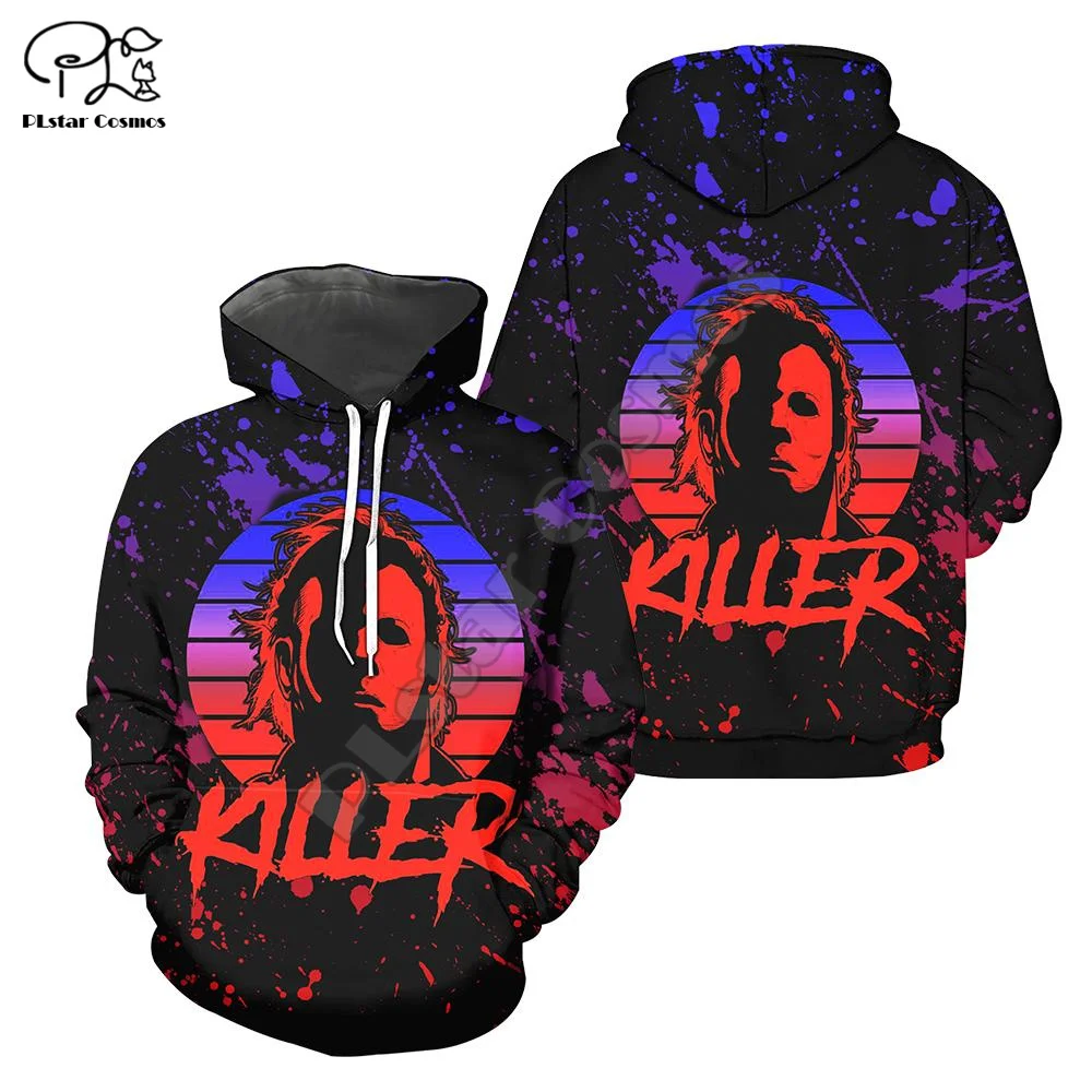 PLstar Cosmos Newest Halloween Movie Michael Myers Horror Terror Colorful 3DPrint Men/Women Streetwear Harajuku Funny Hoodies A4