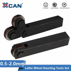 XCAN 1 Set Knurling Tool 0.6mm-2.0mm Dual/Single Wheels Linear Pitch Knurl Set Lathe Cutter Machine Tools