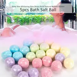 5pcs Bath Salts Ball Handmade Essential Oil Moisturizing Bath Salt Soap Bubble Shower Bombs Ball Body Cleaner Stress Relief Spa