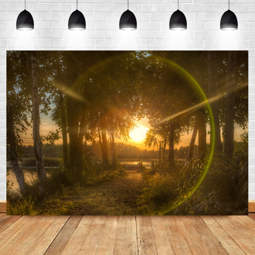 المناظر الطبيعية الغابات الخضراء خلفيات للتصوير الفوتوغرافي الطفل حفلة عيد ميلاد ديكور صور خلفية التصوير الفوتوغرافي لاستوديو الصور