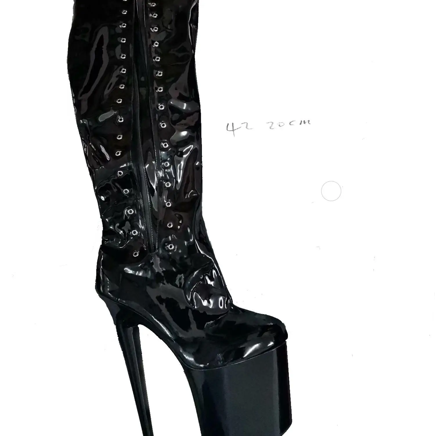 Sexy thigh high boot 8in high heel fashion women's over-the-knee boot.20cm high pole dancing boots
