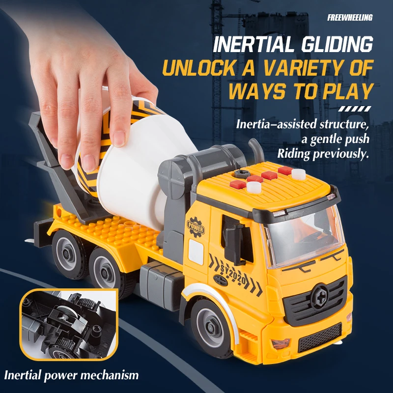 3 في 1 الجوز التفكيك تحميل التفريغ سيارة مطافئ حفارة جرافة الاطفال المسمار الفتيان الإبداعية أداة التعليم اللعب نموذج سيارة