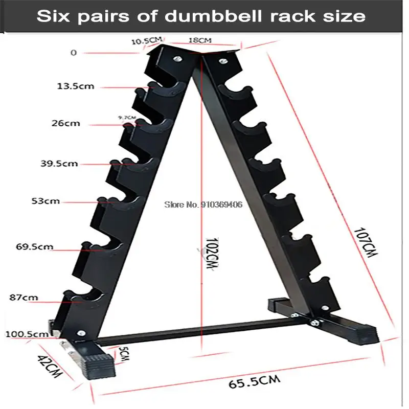 Durable Steel Dumbbell Rack Detachable Gym Dumbbell Holder Home Dumbbell support 6-Pairs Dumbbells Shelf Gym Equipment