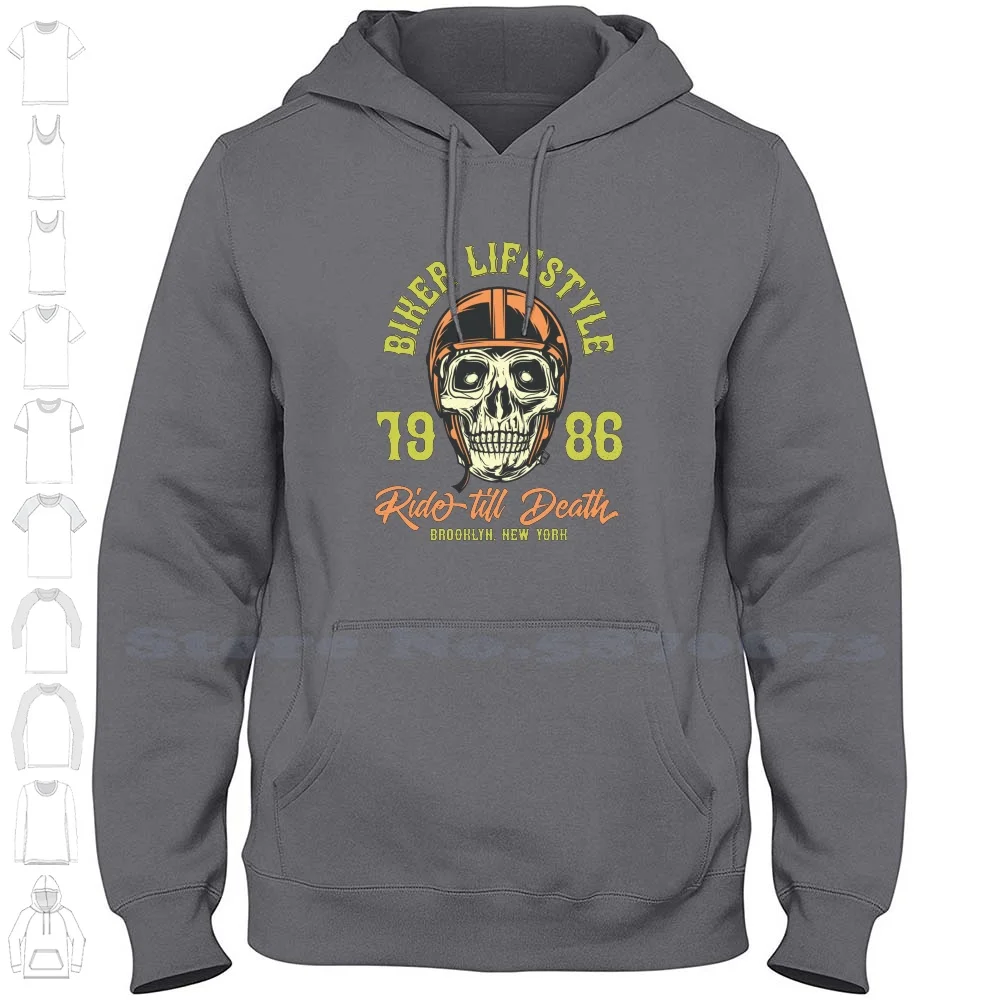 Biker Lifestyle Hoodies Sweatshirt For Men Women Motorcycle Cool Helmet Funny Biker Music Vintage Classic Bikes Skull Motors