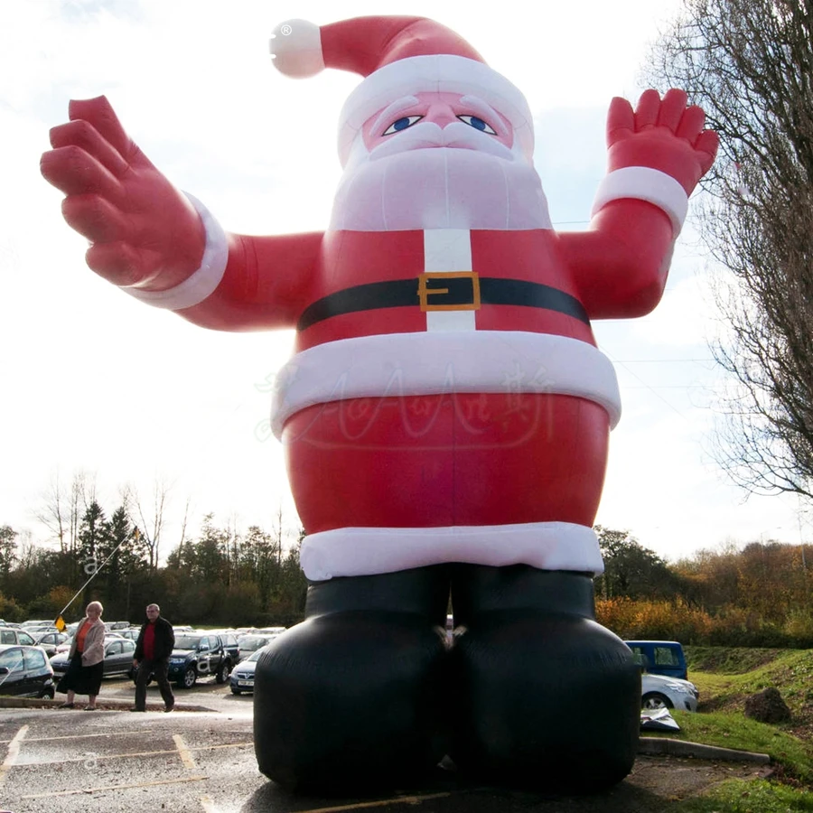 Kommerzielle Veranstaltung, große Feiertagsdekoration, gewöhnlich, aufblasbar, stehend, Weihnachten, Weihnachtsmann, sagen Sie Hallo für Einkaufszentrum/Gräser