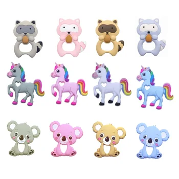 Bobo. box-silicone dentição anel para o bebê, grau alimentício, animal dos desenhos animados, coala, coruja, raposa, guaxinim, mastigar brinquedo, 1pc