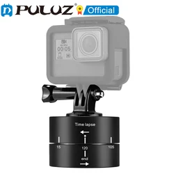 PULUZ 360 Degrees Panning Rotation 60 / 120 Minutes Time Lapse Stabilizer Tripod Head Adapter for GoPro/ Xiaoyi & Action Cameras