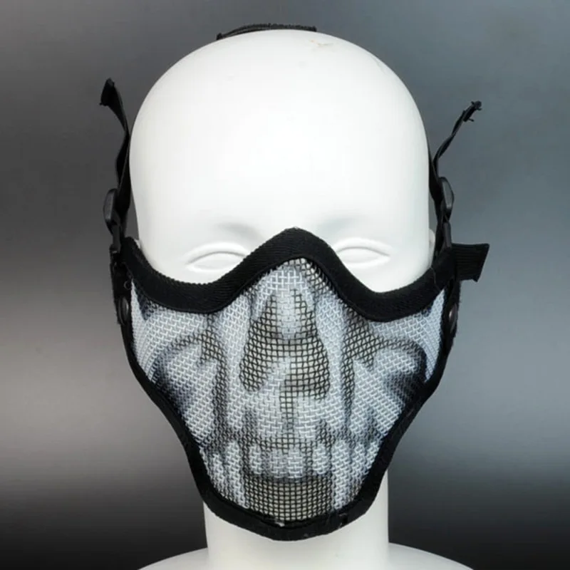 Dual-Band Scouts Mask Metal Mesh Skull Half Face Tactical Paintball Army Hunting Accessories Wagame Lower Face Airsoft Masks